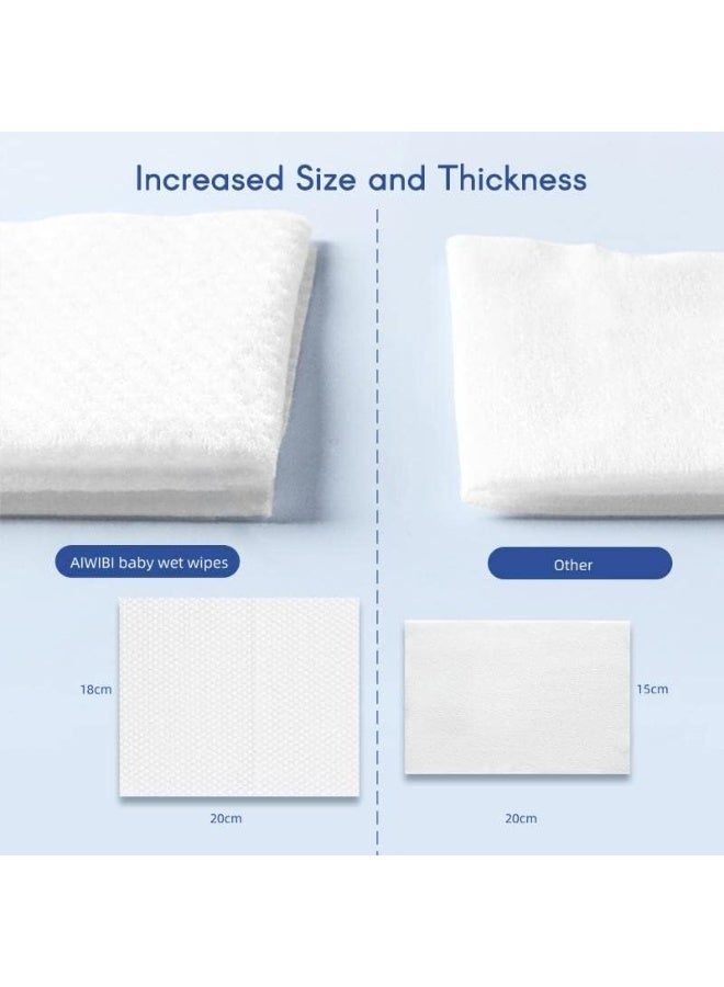 aiwibi 100% Skin-friendly Baby Wet Wipes 60 Sheets- Pack of 3 (180 Pcs)-Water Wipes - Image 4